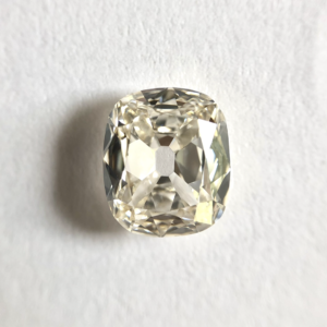 Cushion shape Light Brown color old mine cut diamond