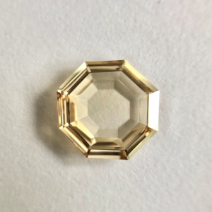 Octagon shape Light Brown Color  Step Cut Diamond