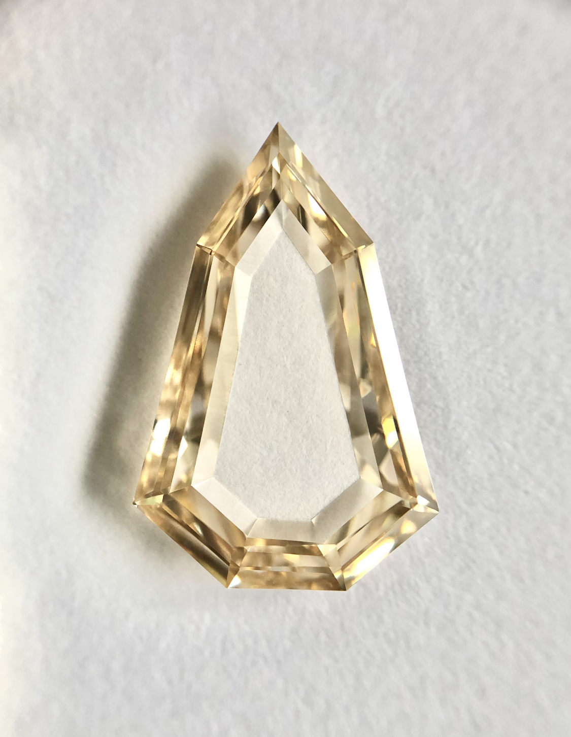 Shield Shape Light Brown Color Cut Diamond