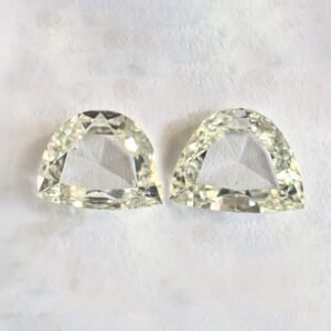 Half moon shape I color Rose cut pair diamond