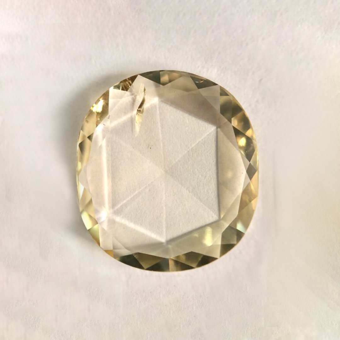 Oval shape Light Brown color rose cut diamond