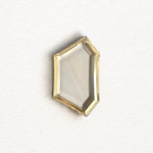 Hexagon shape Light Brown color portrait step cut diamond