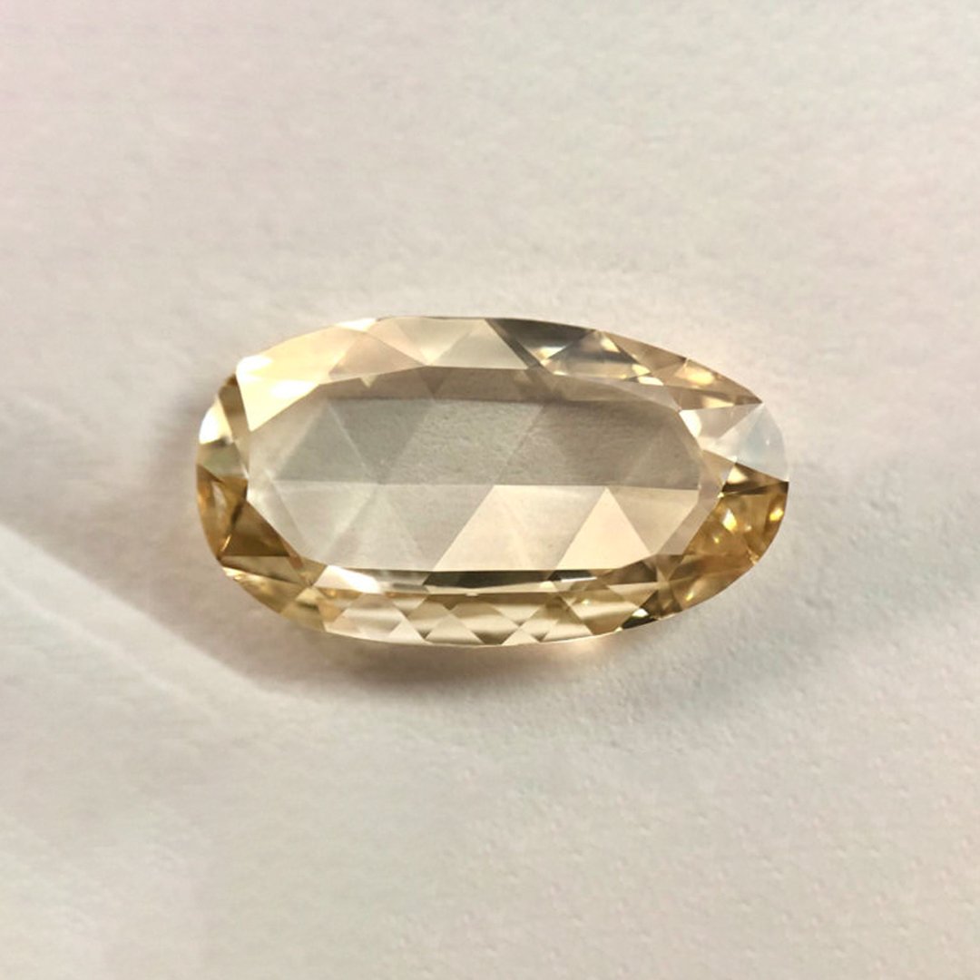Natural oval Light Brown color Rose cut diamond