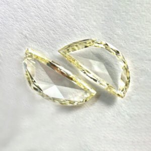 Half moon shape OP color Rose cut diamond