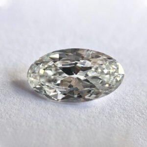 Elongated Oval shape F color old mine cut diamond