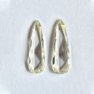 Elongated Pear shape J color Rose cut diamond