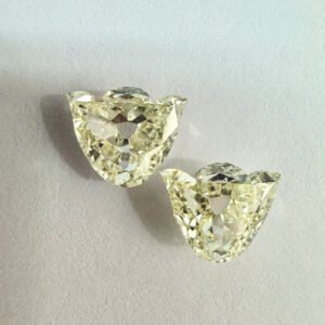 Tulip shape J color old mine cut Pair diamond