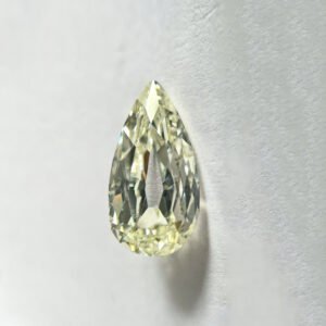 Pear shape K color old mine cut diamond