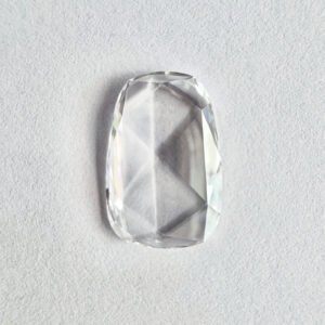 Rectangular Oval shape F color rose cut diamond