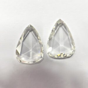 Pear shape I color Rose cut pair diamond