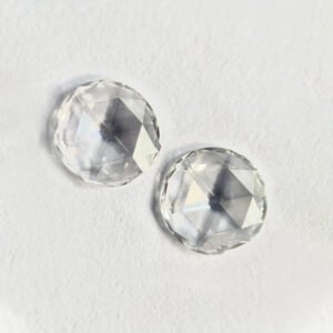 Round shape E color rose cut PAIR Diamond