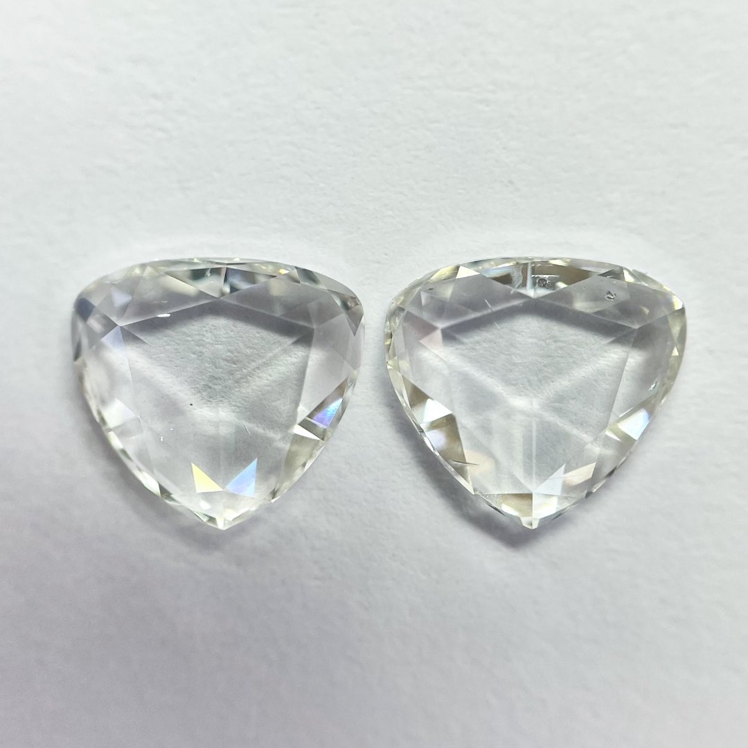 HEART shape H color Rose cut pair diamond