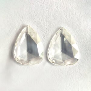 Pear shape J color Rose cut pair diamond