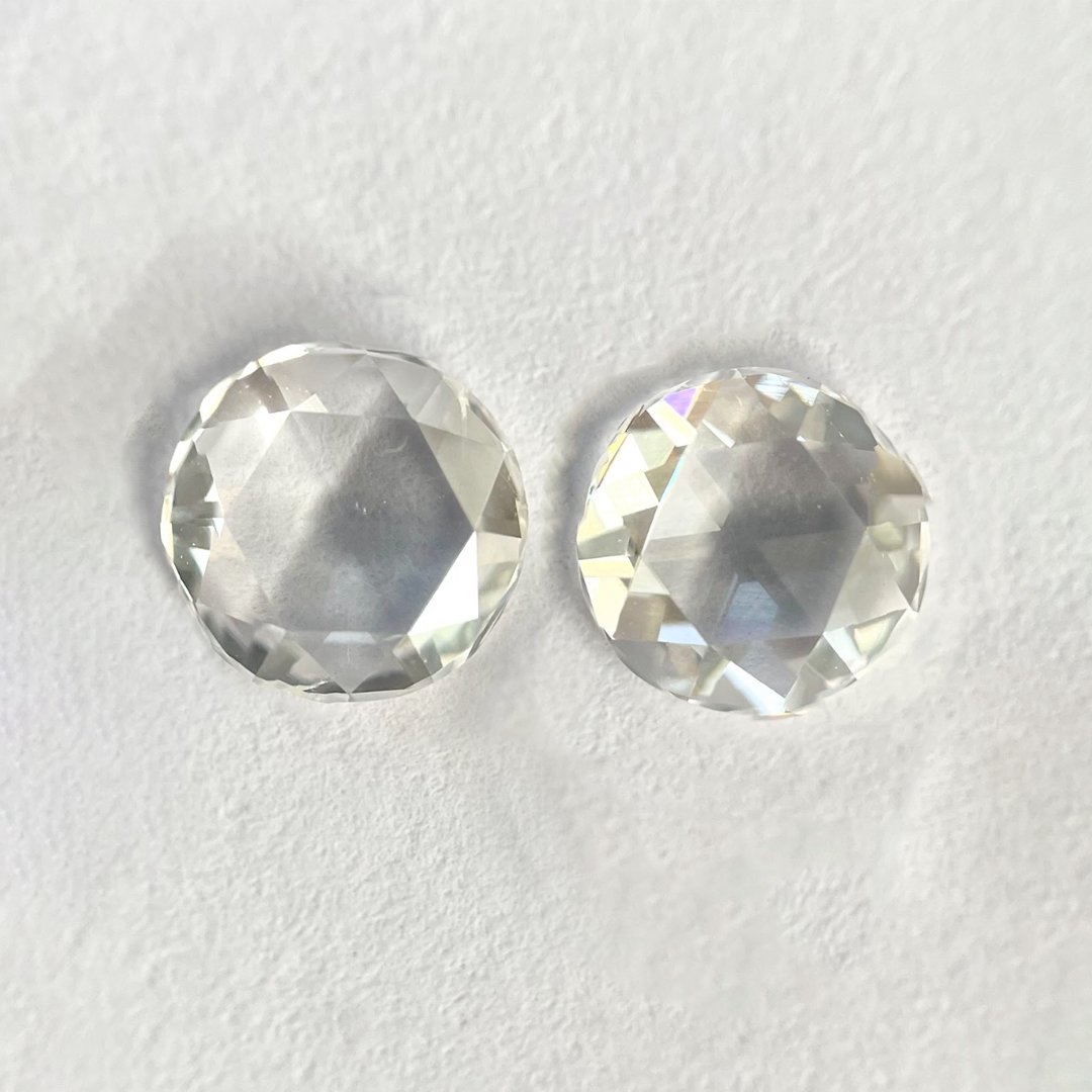 Round shape F color rose cut PAIR Diamond