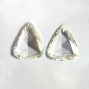 Pear shape K color Rose cut pair diamond