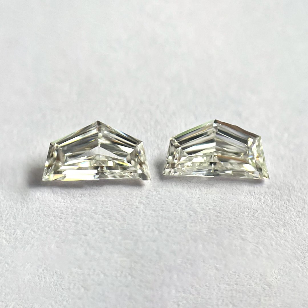 Cadillac shape G color Step cut PAIR diamonds