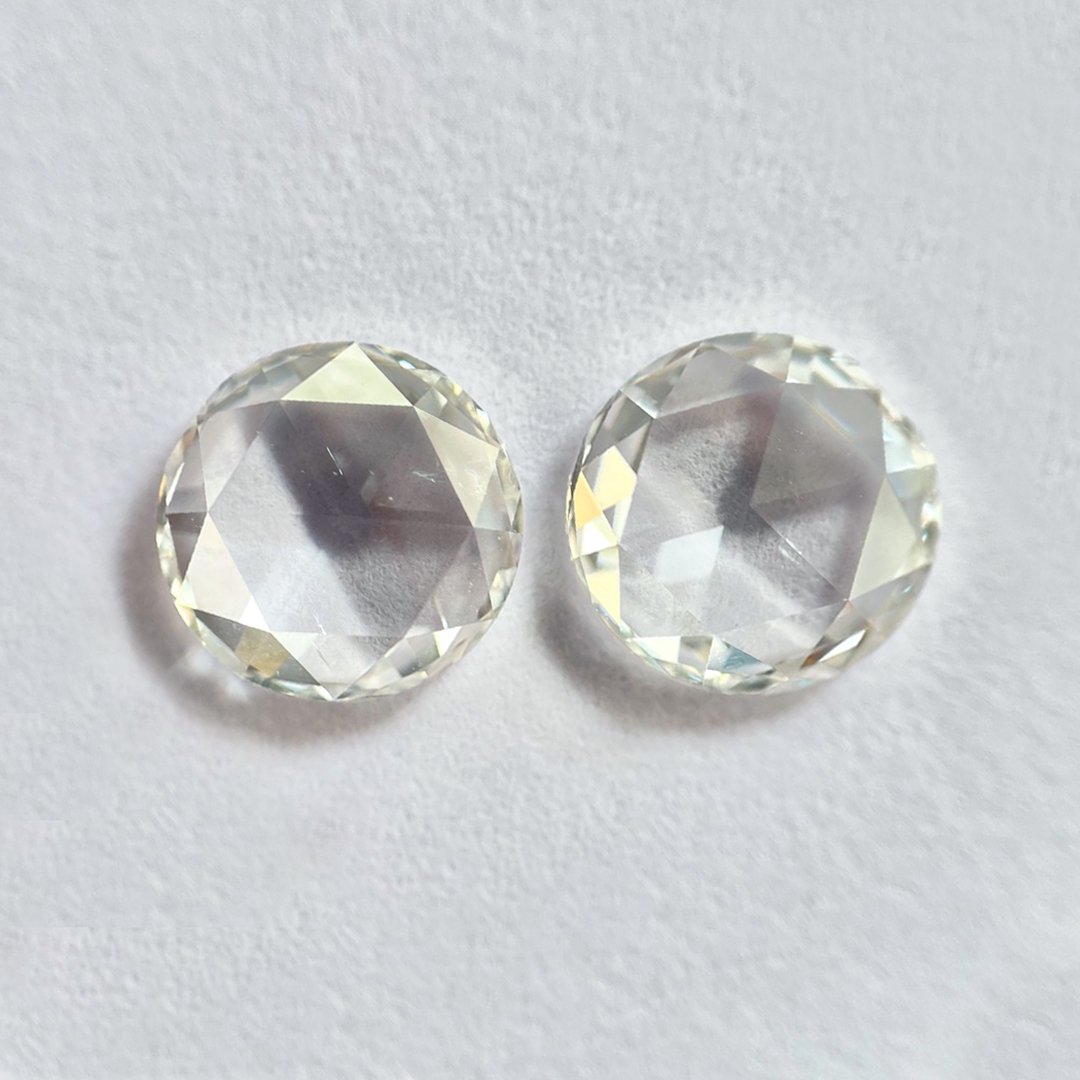Round shape G color rose cut PAIR Diamond