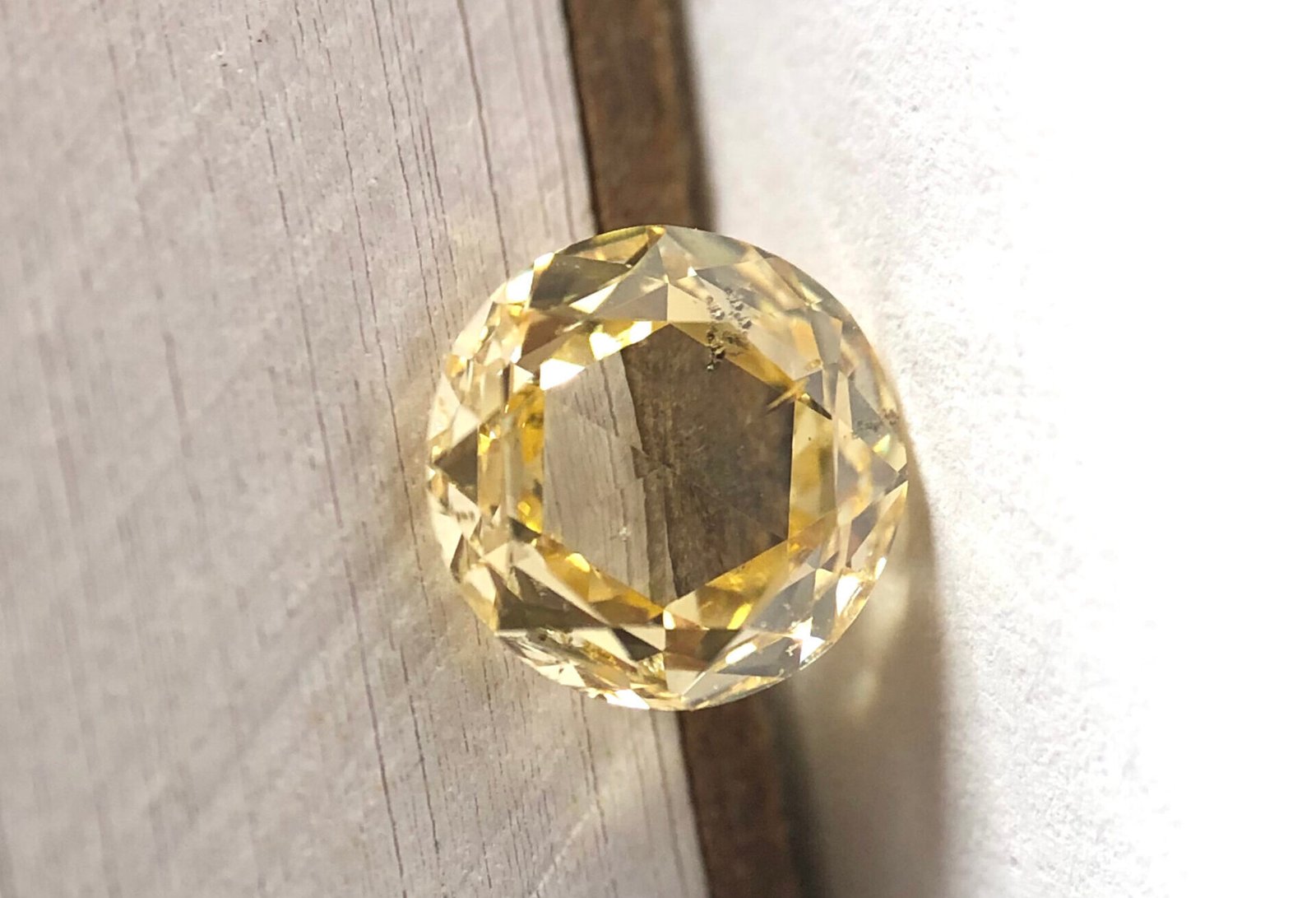 Round Brownish Orange Rose Cut Diamond