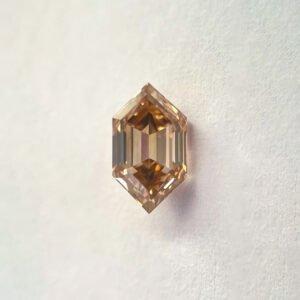 Elongated Hexa shape Light Brown Color Step Cut Diamond