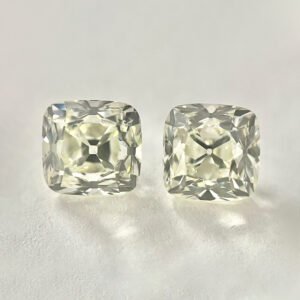 Cushion shape K color old mine cut pair diamond