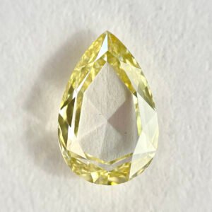 Pear shape fancy yellow Rose cut diamond