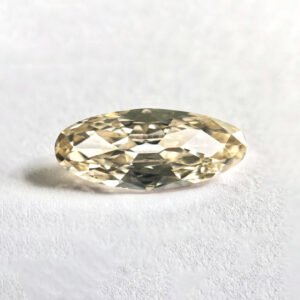 Elongated Brownish yellow old mine cut diamond