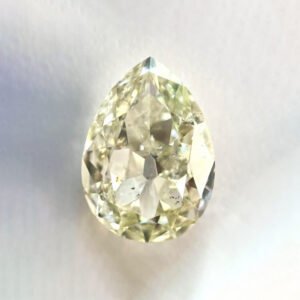 Pear shape L color old mine cut diamond