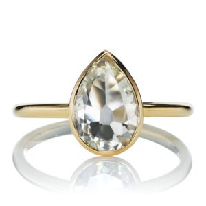 Old Mine Pear Diamond Ring