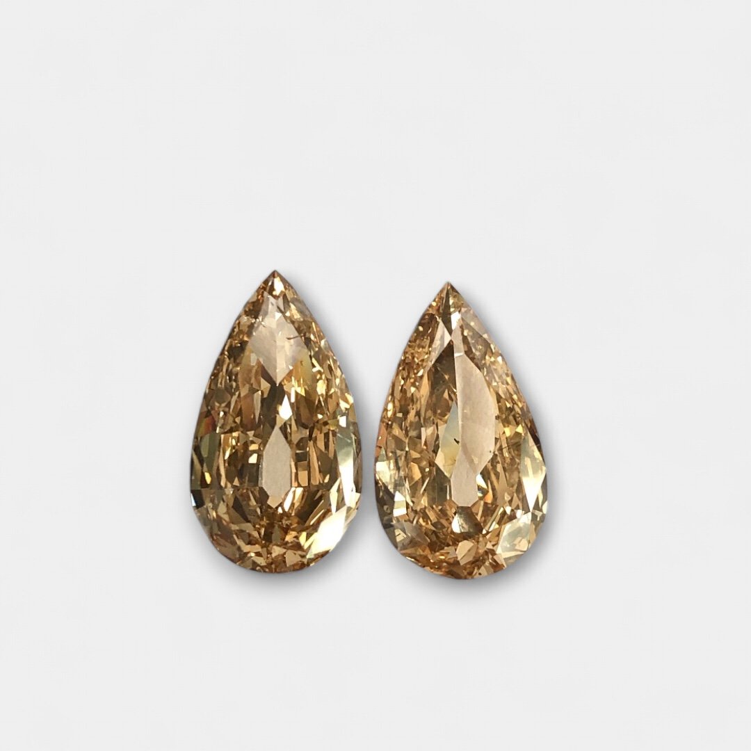 Pear shape BROWN color Old mine cut diamond