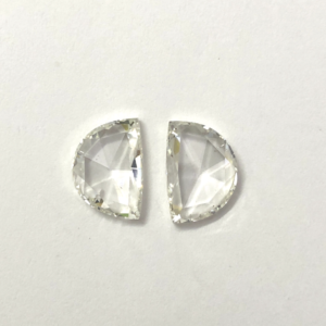 Half moon shape G/H color Rose cut pair diamond