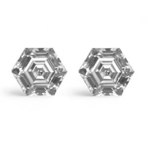 Hexagon Step Cut Natural Matching pair Diamonds