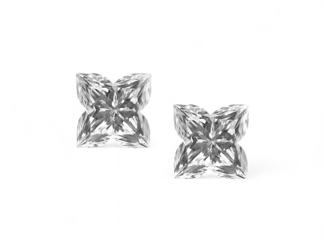 Flower Brilliant Cut Natural Matching pair Diamonds