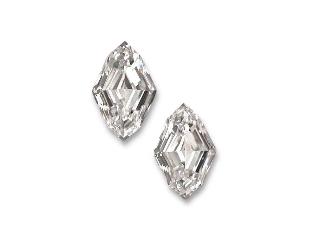 Lozenge Step Cut Natural Matching Pair Diamonds